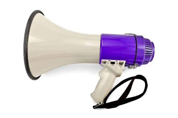 white and lilac megaphone
